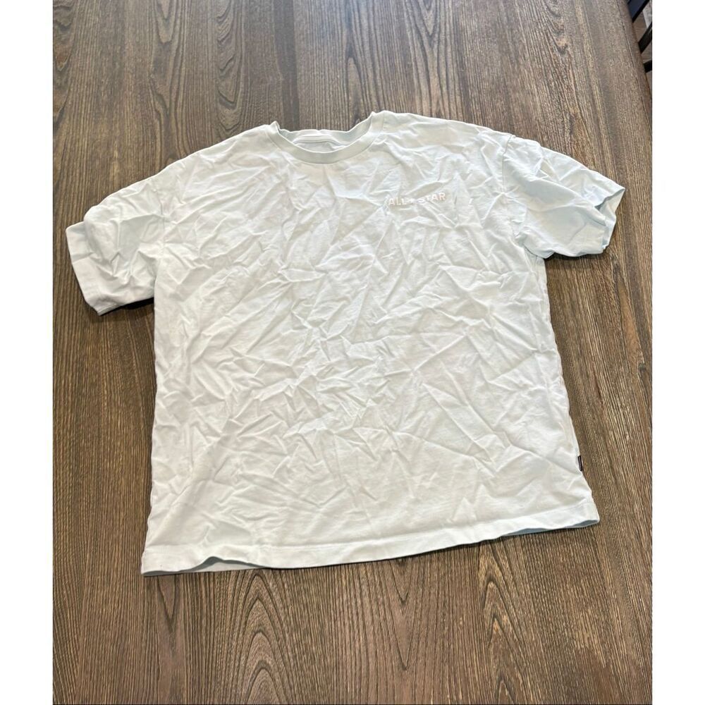 Converse Womens All Star T-Shirt Logo Print Short Sleeve Pullover White Size M